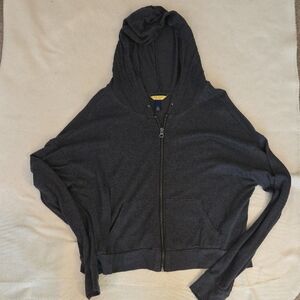 Dark Gray Zip-Up Hoodie, Size Large